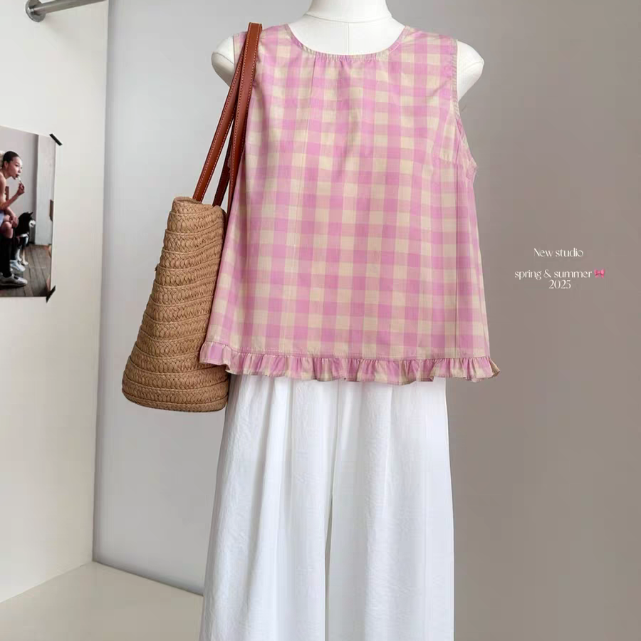 Chloe Gingham Ruffle Top (WC00152A)