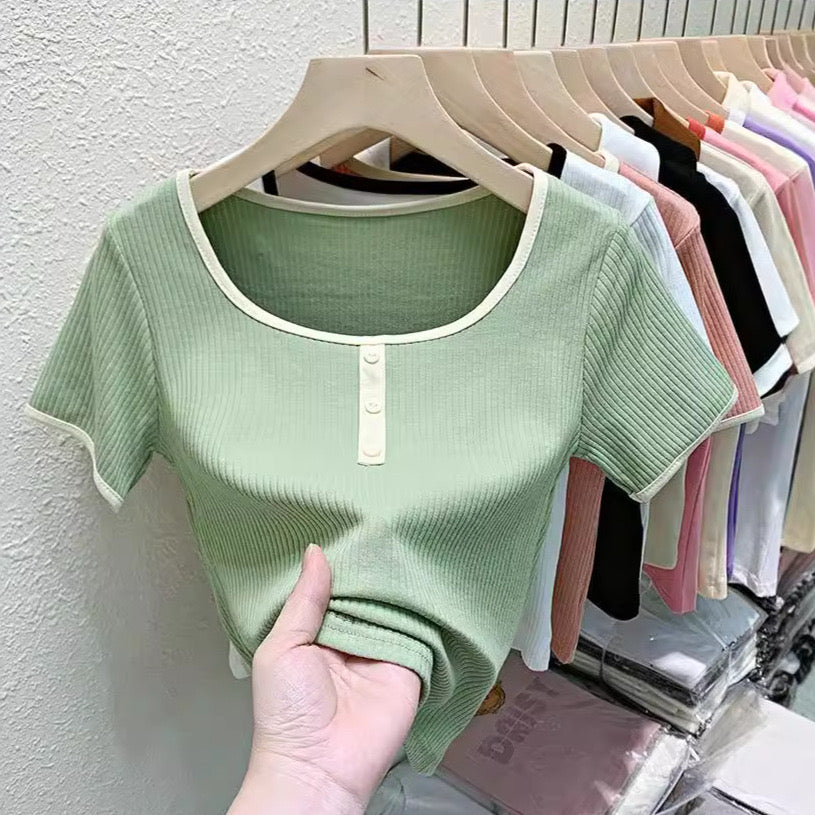 A00231 Ophelia Classy Two Tone Top