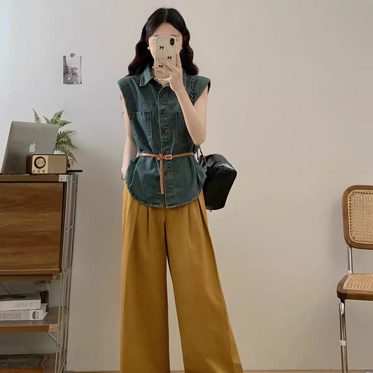 Harper Denim Top Set (WC00149A)