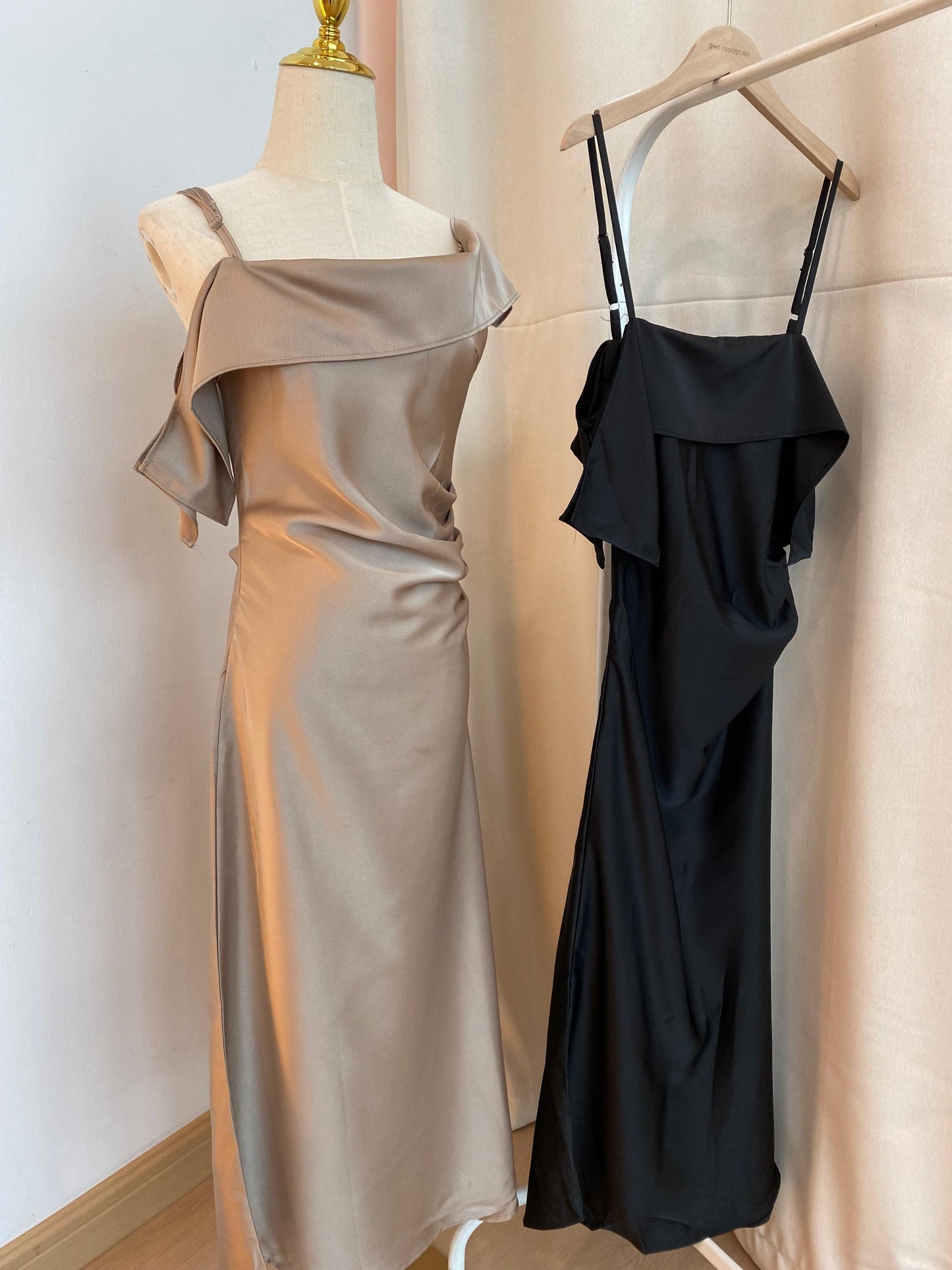 Elara Off-Shoulder Drape Dress (WC00195A)