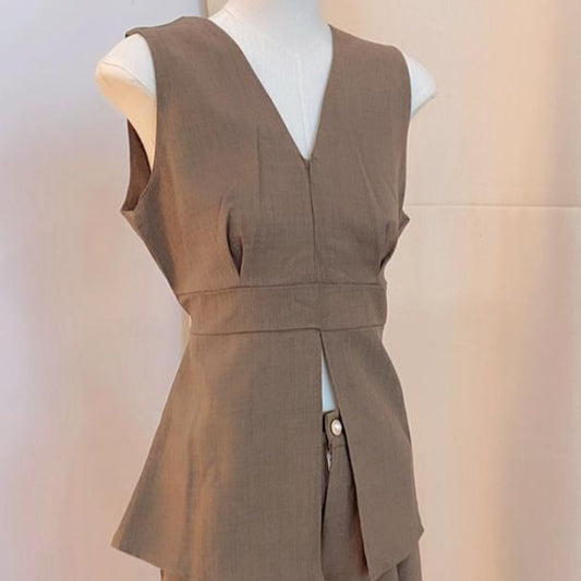 Alina V-Cut Peplum Set (WC00202A)