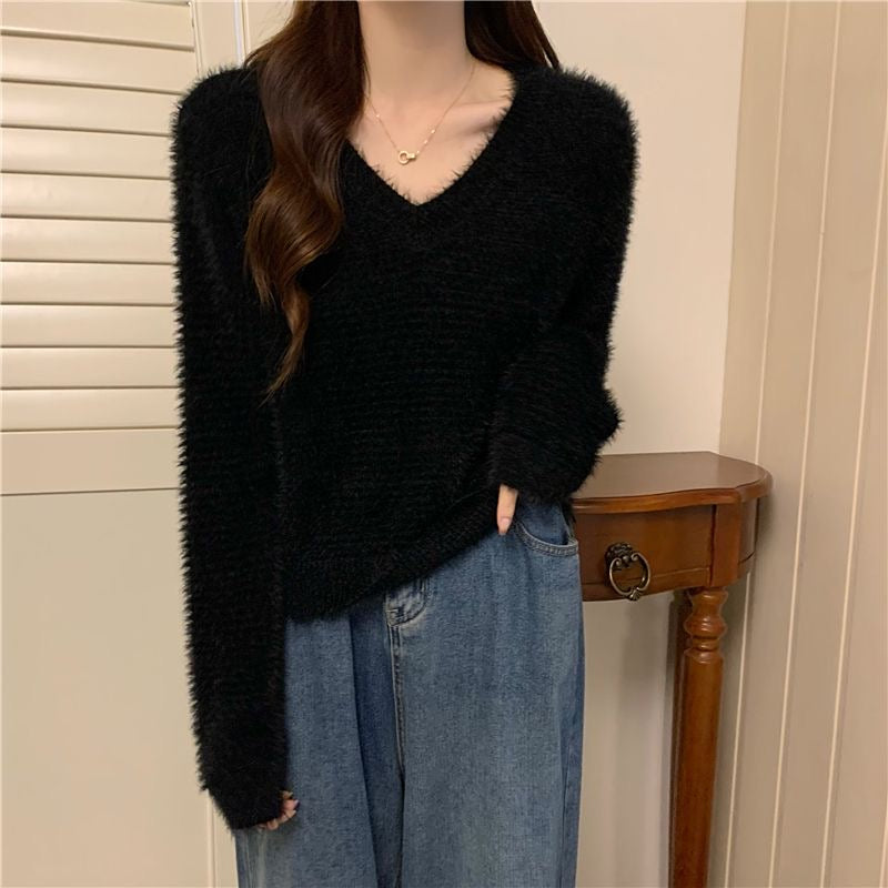 A00235 Eulalia Fluffy Long Sleeve Top